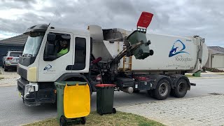 City of Rockingham garbage and recycling RO93 and SL077 Armadale truck [upl. by Ahsienar]