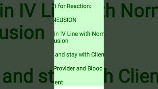 Blood transfusion reactions as a nurse immediate action nursing classes Icu nurse [upl. by Atteuqahs]