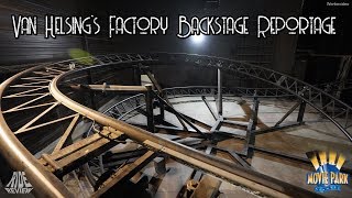 Movie Park Germany  Backstage Indoor Coaster  Van Helsings Factory  english subtitles [upl. by Tohcnarf257]