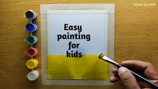 easy and simple painting for kids sunset painting ideas step by step tutorial [upl. by Kipp740]