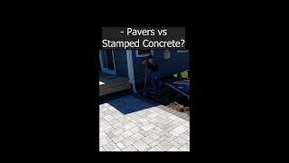 Pavers vs Stamped Concrete  pavers stampedconcrete hardscaping [upl. by Aihcats]