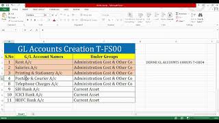 26Creation of New GL Accounts T FS00 [upl. by Adnar]