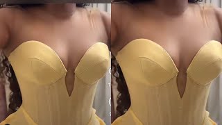 Detailed tutorial on How to draft an inbuilt corset with a plunging neckline and snatched waist [upl. by Dolli]