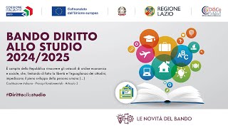 Novità del Bando diritto allo studio 20242025 [upl. by Norrv]