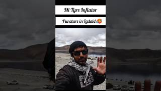 Tyre Puncture 🥵 in Pangong Ladakh 🚩 Tyre Inflator ❓ thedograrider shorts ladakh [upl. by Enimrej]