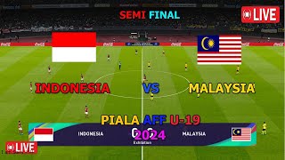 INDONESIA VS MALAYSIA  SEMIFINAL PIALA AFF U19 2024 GAMEPLAY SIMULATION PES 2021 [upl. by Radloff]