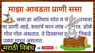 माझा आवडता प्राणी ससा निबंध मराठी  ससा निबंध  sasa nibandh marathi  rabbit essay in marathi [upl. by Hendricks]