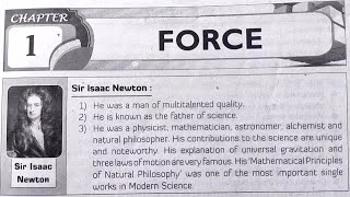 8th class  Physical science  1Force lesson  Question and Answers from workbook [upl. by Spark915]