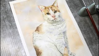 Watercolour Cat Portrait [upl. by Koral]