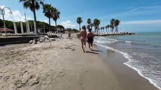 Beach in Barcelona 2023 Walking in SPAIN 4k tour  Barceloneta Beach walkingtour [upl. by Towney709]