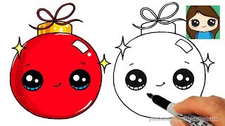 How to Draw a Christmas Ornament Easy and Cute [upl. by Moynahan]