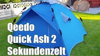 Qeedo  Quick Ash 2 Personen Sekundenzelt Schnellaufbauzelt [upl. by Brunn836]