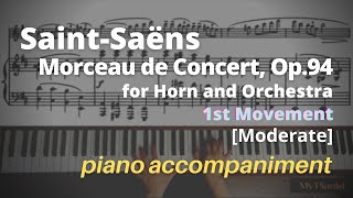 SaintSaëns  Morceau de Concert Op94 1st Mov Piano Accompaniment Moderate [upl. by Anurb]