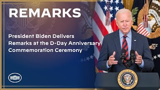 President Biden Delivers Remarks at the DDay Anniversary Commemoration Ceremony [upl. by Nhepets271]