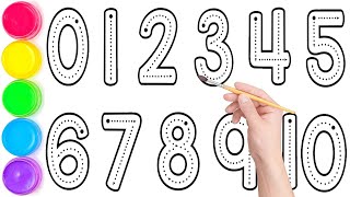 1234567890  How to Coloring amp Paint Numbers for kids  Reading 123 for Children  Ks Art [upl. by Parrott]