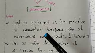 Structure and uses Ethanolamine ethylenediamine amphetamine [upl. by Eimak]