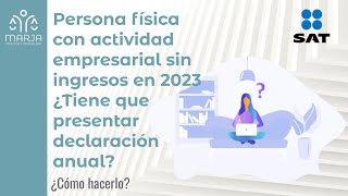 ¿Cómo presentar declaración anual actividad empresarial y servicios profesionales sin ingresos [upl. by Annavaj]