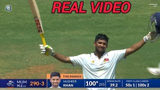 Musheer Khan Century In Ranji Trophy Final Match Against Vidarbha Musheer Khan Century Real Video [upl. by Atnahsa]