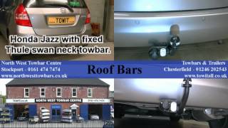 Honda Jazz car with fixed Thule towbar HD [upl. by Belita672]