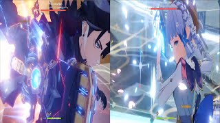 C0 Wriothesley vs C0 Ayaka Damage Comparison Genshin Impact Patch 42 [upl. by Cowden477]