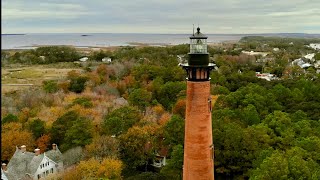 Currituck Beach Lighthouse  Drone Fly Over [upl. by Rramal]