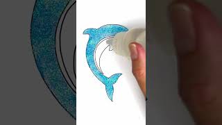 Dolphin glitter ✨ easy art craft ideas for kids kids glitter dolphin kidsart [upl. by Metzger515]