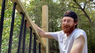 How to Install Steel Balusters on a Deck Stair Rail [upl. by Annoyi]