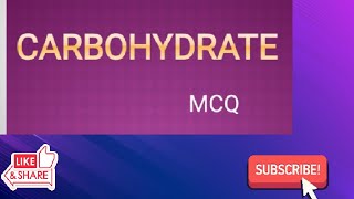 MCQ on Carbohydrate Carbohydrate Biochemistry [upl. by Aihcsrop]