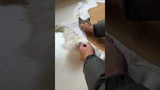 Craftsmen are cutting sheepskin [upl. by Keelin]