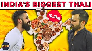 MASSIVE Thali Eating Challenge  Biggest Thali In India  Connaught Place  Lok Sabha Election 2019 [upl. by Assirec]