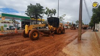 RG140B NEW HOLLAND E RETRÔ B110B NO CONSERTO DE RUAMotoniveladoraPatrolPatrolaRoad Grader [upl. by Riay]