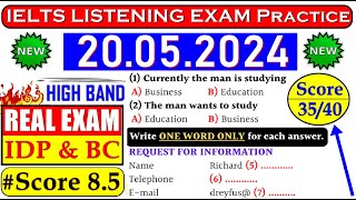 IELTS LISTENING PRACTICE TEST 2024 WITH ANSWERS  20052024 [upl. by Laicram]