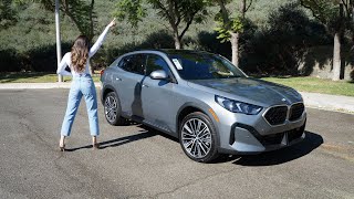 2025 BMW X2 28i xDrive in Skyscraper Grey Metallic  20quot wheels  BMW test Drive Review with Trish [upl. by Eryt824]