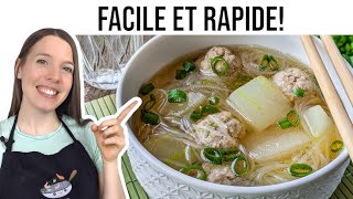 Soupe de Melon dHiver et aux Boulettes de Porc  Hop dans le wok [upl. by Alleirbag]