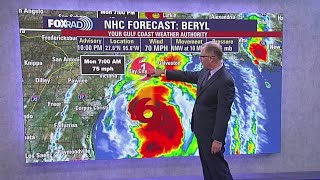 Tropical Storm Beryl approaching Texas coast [upl. by Azar]