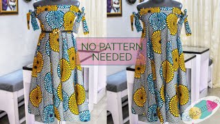 OFF SHOULDER TIE CIRCLE DRESS TUTORIAL  NO PATTERN NEEDED [upl. by Japheth]