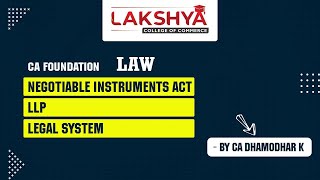 NI ACT  LLP  LEGALSYSTEM  CA FOUNDATION LAW  BY CA DHAMODHAR SIR [upl. by Capwell]