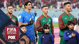 Croatia and Moroccos walkouts and national anthems ahead of third place game  2022 FIFA World Cup [upl. by Gelhar]