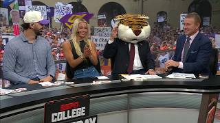 Lee Corso’s PICK for Alabama vs LSU with Livvy Dunne and Paul Skenes  College GameDay [upl. by Nylehtak]