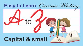 Cursive Writing for children  Cursive Capital amp small alphabet  Learning Booster  Write A to Z [upl. by Weight]