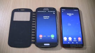 Telegram Incoming call amp Outgoing call at the Same Time Samsung Galaxy S4 black coverHonor 9s [upl. by Doralin]