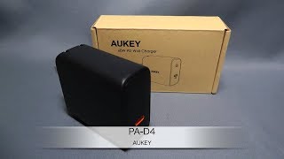 AUKEYの窒化ガリウム（GaN）採用USBC接続60W急速充電器「PAD4」の紹介 [upl. by Sheela]