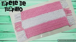 TAPETE DE TRAPILLO  TEJIDO EN CROCHET PARA PRINCIPIANTES [upl. by Cyrill]