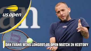 LONGEST US OPEN MATCH EVER 🤯 Dan Evans comes back to beat Karen Khachanov  2024 US Open [upl. by Devonna]