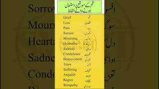 Top English vocabulary for Grief with Urdu Meaning  Grief Vocabulary  Smart Study Zone [upl. by Columba]