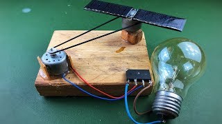 Solar Energy  Electricity Free Energy Generator With Light Bulb Using DC Motor [upl. by Nilo]