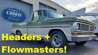 Ford F100 Ranger Exhaust Upgrades McVey 302 small block ford Headman Headers and Flowmaster [upl. by Durning209]