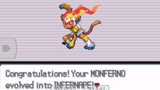 Pokemon light platinum version Chimchar Evolves To Monferno And To Infernape [upl. by Uziel]