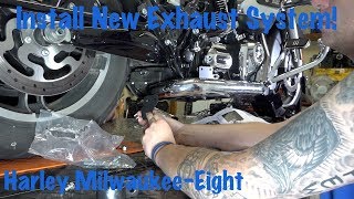 Install ExhaustHeadersMufflers Harley MilwaukeeEight TouringVance amp Hines Dresser Duals [upl. by Benni75]