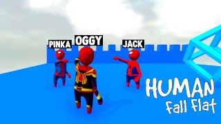 USE HEADPHONES Oggy Becomes SpiderMan In Human Fall Flat [upl. by Kosak882]